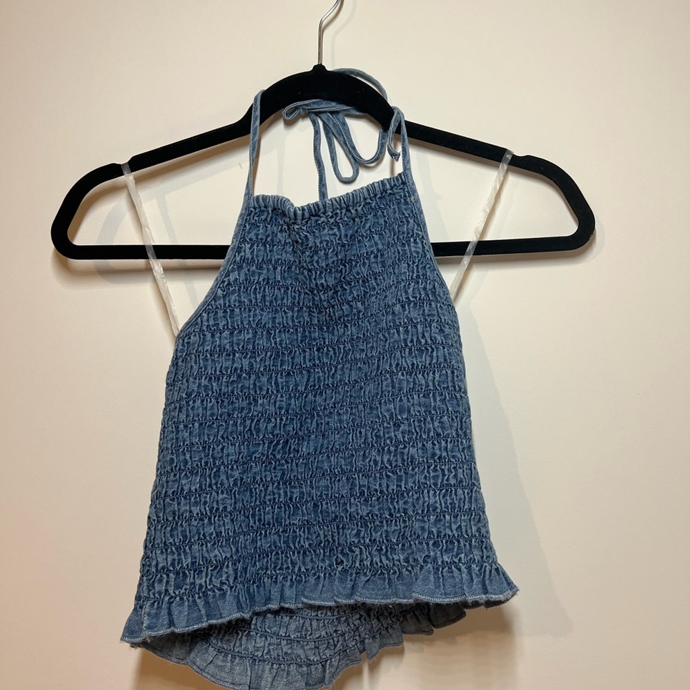 Small American Eagle Smocked Halter Top